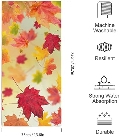 Autumn Maple Folhas Toalhas de mão Face e pano de lavagem do corpo Tanais macios com fofos impressos para o banheiro Hotel de cozinha