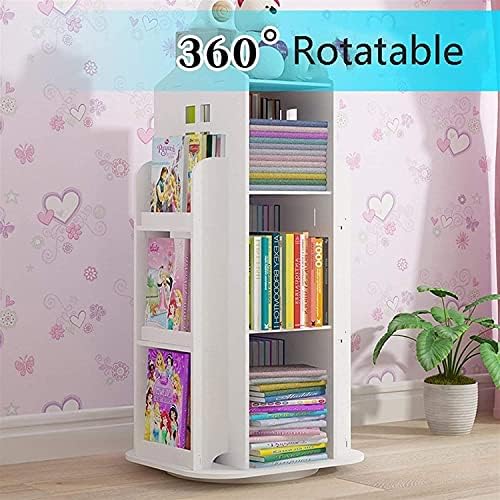 Aserveal Books Binder 3 camadas rotativas 360 ° Bookshelf Children's Bookshelf, adequado para armazenamento de piso Shees