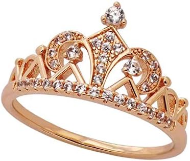 2023 Novo tamanho do anel de temperamento Tamanho da proposta 510 Lady Crown Rings elegantes de cobre Tamanho do anel de onda