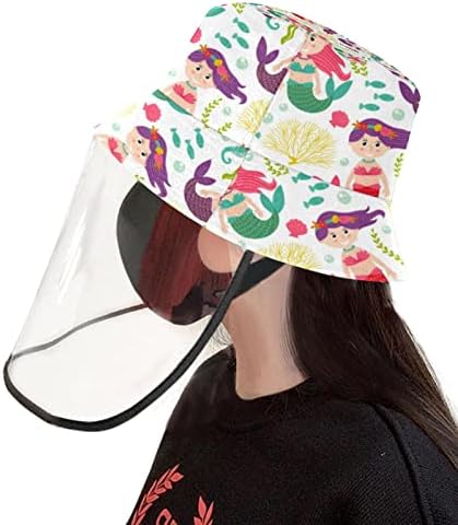 Chapéu de proteção para adultos com escudo facial, chapéu de pescador anti -sun tap, desenho animado de estrela da noite no