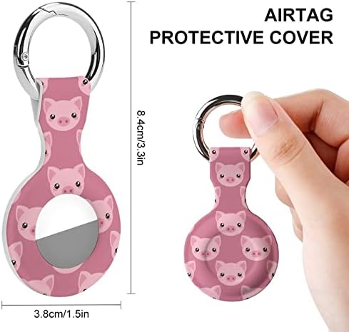 Caso de capa protetora de face de porco compatível com o suporte do localizador anti-perdido de airtag para carteira de gato de colarinho de gato cães animais de estimação