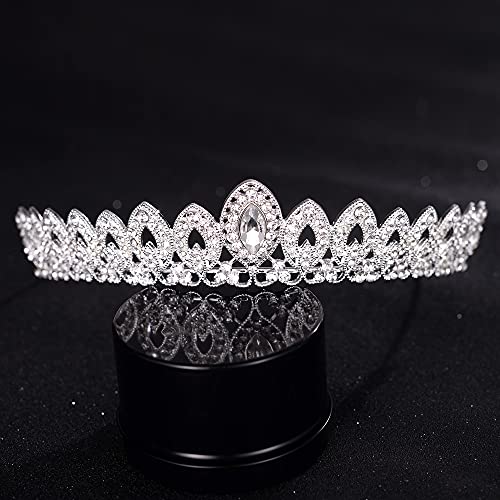 Crystal Crown e Véil Set-Rhinestones Tiara Headband Band Elegant Bridal Wedding Véil com pente branco, acessórios de