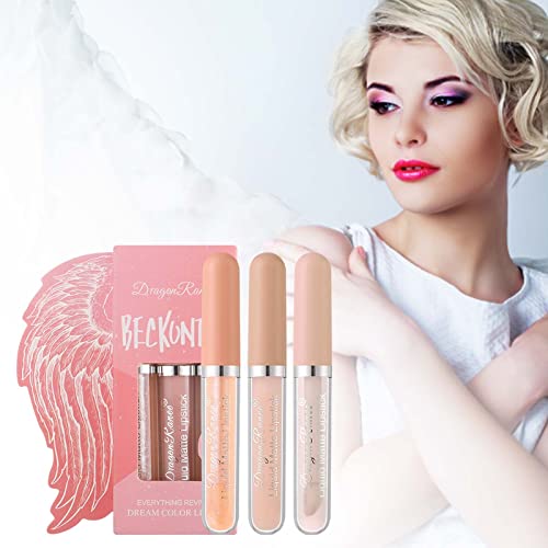 Xiahium Clear Lip Gloss Conjunto 3 PCs hidratam hidrato de óleo labial Base Lip Base Lipstick Lipstick Gretos para mulheres meninas
