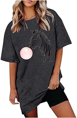 Camiseta gráfica vintage camisetas para mulheres de verão tampos de mangas curtas de grandes dimensões zebra tshirts de camiseta casual da moda