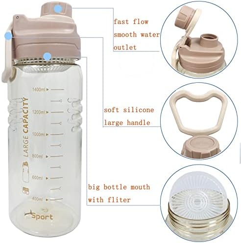 Garrafa de água plástica de Yoboko 1.5L com fácil carregamento de silicone para esportes ao ar livre/corrida/tocar/viajar/acampar