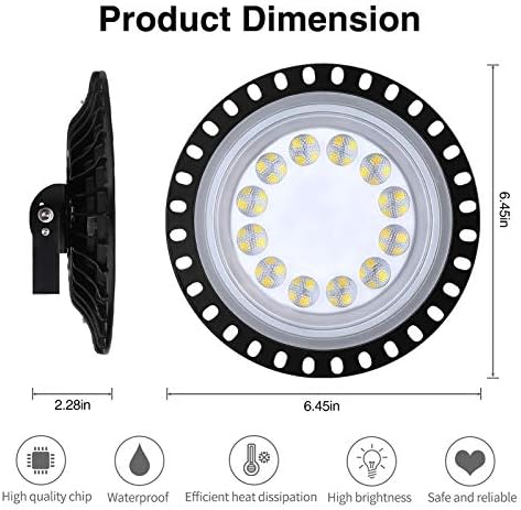 Luzes da baía alta LED de OVNI 180 Ajuste 50/10/200/300/500W IP65 IPTOMPERAÇÃO Industrial Industrial Industrial Lâmpada Ultra Bright