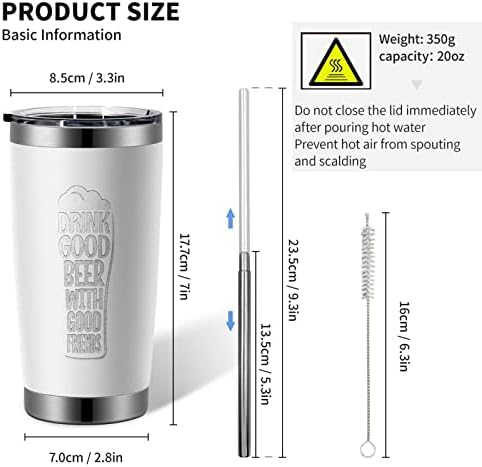 DXSE Aço inoxidável Cerveja de cerveja Caneca de caneca de cerveja Garrafas de água com caneca de caneca de viagens de palha