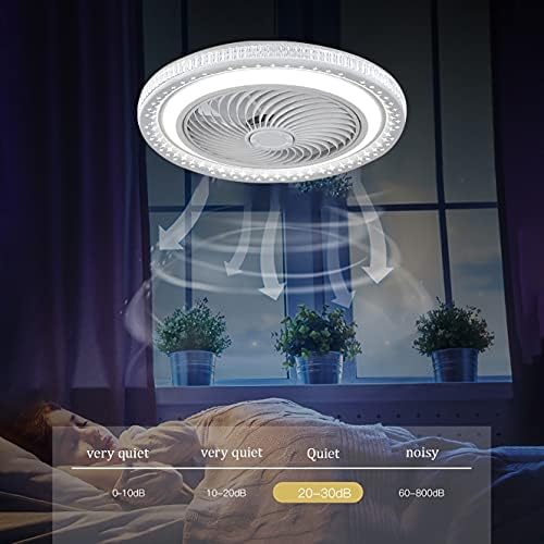 Ventilador de teto LED neochy com controle leve e remoto Iluminação do ventilador mudo 3 velocidades quarto de ventilador