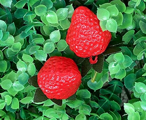 18pcs plástico de morangos vermelhos artificiais simulação realista simulação realista de morango frutas artificiais decoração
