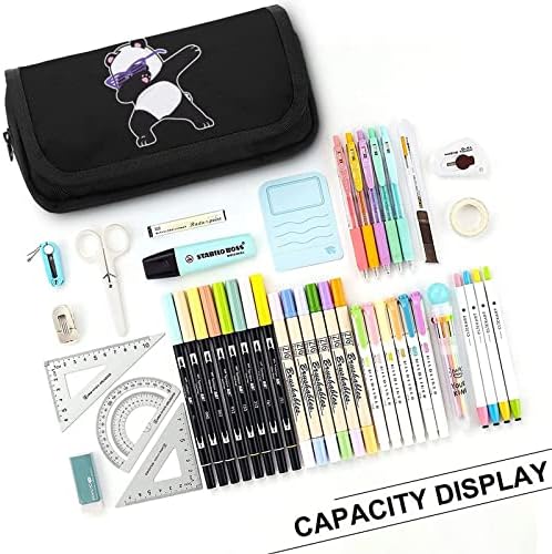 Caixa de lápis de panda dabbing com dois compartimentos grandes bolso de bolsa de grande capacidade para bolsa de lápis para adolescentes