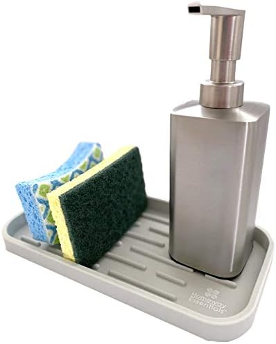 Bandeja de suporte de esponja - organizador da pia da cozinha - para esponjas, dispensador de sabão, lavador, suporte de escova