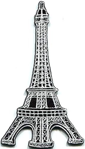 Eiffel Tower Paris France Randmark Francês Branco Bordado Apliques de Appliques bordados NOVO