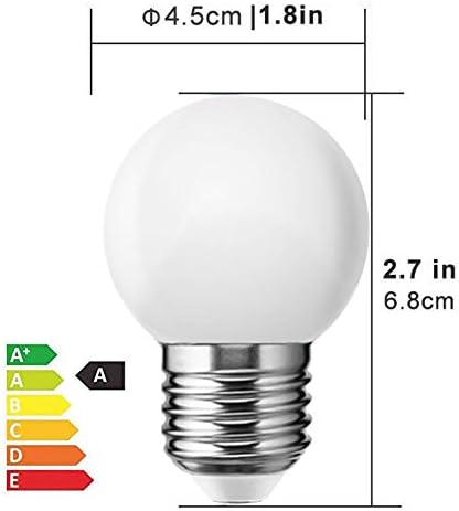 Lâmpada LED de 1W de 1W, lâmpada G14 Globe, 10W equivalente, branca macia 3000k, base E26 E27, lâmpadas de economia de energia LED não reduzidas para casa, 6 pacote de 6 pacote