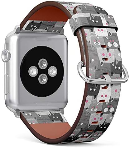 Compatível com Big Apple Watch 42mm, 44mm e 45mm de couro pulseira pulseira de pulseira com adaptadores