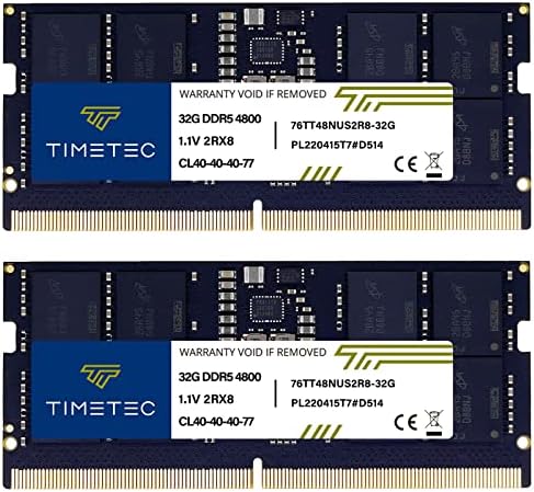 Timetec 64GB Kit DDR5 4800MHz PC5-38400 não toscado não-ECC 1.1V CL40 2RX8 RANGE DULA
