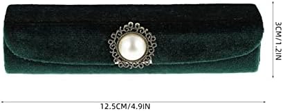 Caixa de batom retrô de beautupretty, organizador cosmético de bolsa de jóias com decoração de pérola espelhada caixa