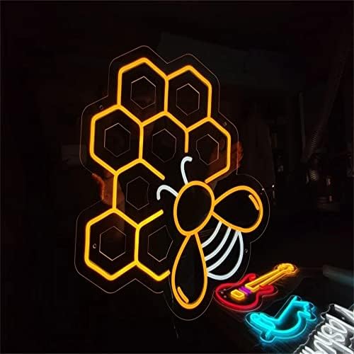 Honeycomb NEON SIGN PELA LED NEON LUZ MEL BEE LED NOITE UP UP PARA BEELOM GEE GORES DE DECORAÇÃO DE WALL DE DOR DE