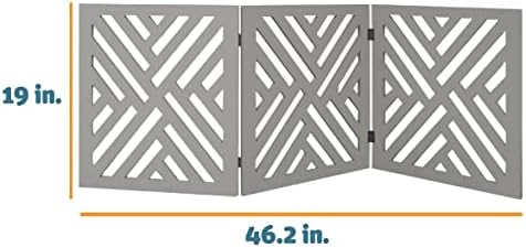 Etna 3 painéis de madeira portão de animais de estimação - Greia de treliça cinza e grátis para portas, escadas - barreira para