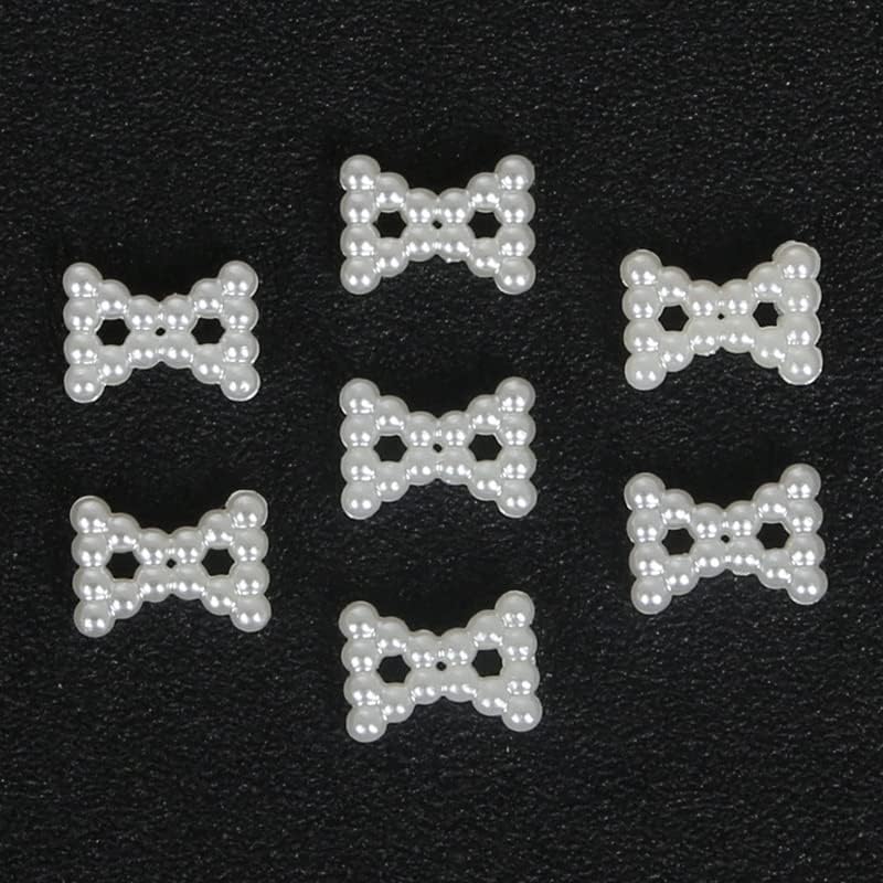 3dabs pérola diversa manicure diy jóias arco coração em forma de bege gel híbrido gel glitter unhas decoração 100pcs