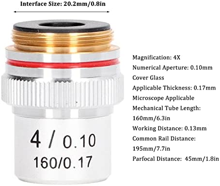 Objetivo do microscópio, Brass Lente de Objetivo de Tamanho Padrão Resistente à Corrosão de Brass para Laboratório