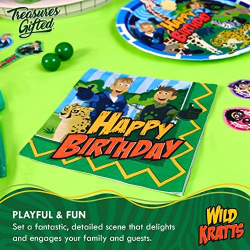 Tesouros dotados Wild Kratts Birthday Party Guardy - pacote de 16 guardanapos de kratts selvagens - Wild Kratts Party Supplies Gambines