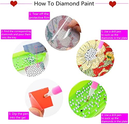LUSANDY 6PCS DIY 5D colorido Kits de pintura de diamante colorido para adultos e crianças, montanha -russa de arte