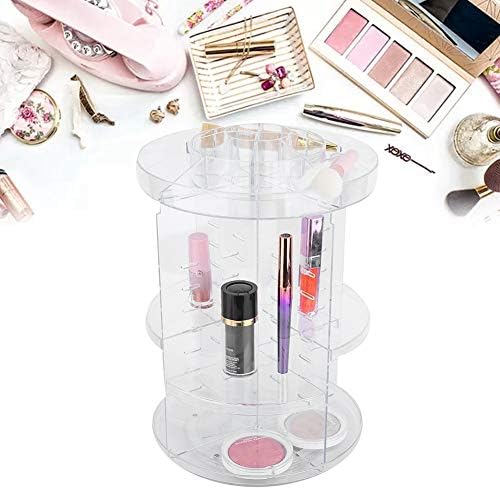 Caixa de armazenamento do organizador de maquiagem, elegante suporte cosmético transparente de 360 ​​graus, prego para unhas para escova de poeira necessidade da sala arrumada