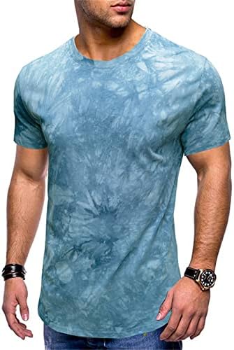 Men's Ty Dye Camisas de manga curta Moda Moda Gráfica Crewticneck camiseta camiseta de verão Raglan Bodybuilding Gym Tops