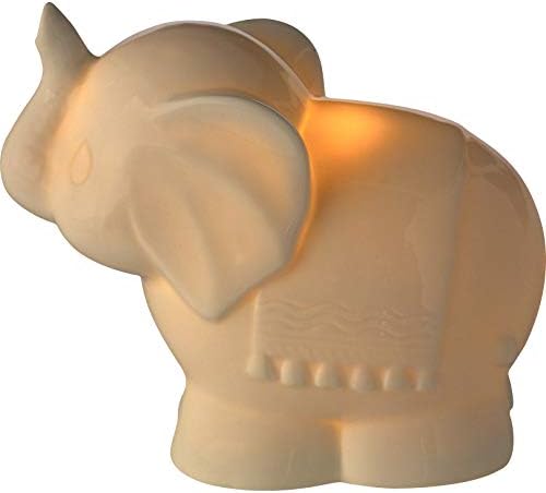 Momentos preciosos da bateria de cerâmica de elefante tuk luz noturna, bege