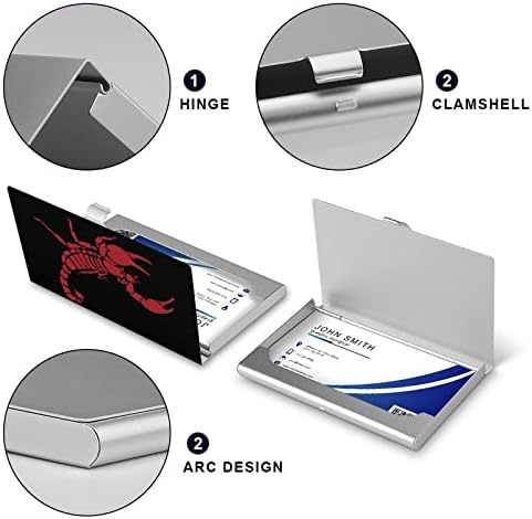 Red Scorpion Business Id Card Titular Silm Case Profissional Metal Name Cartão Organizador de bolso
