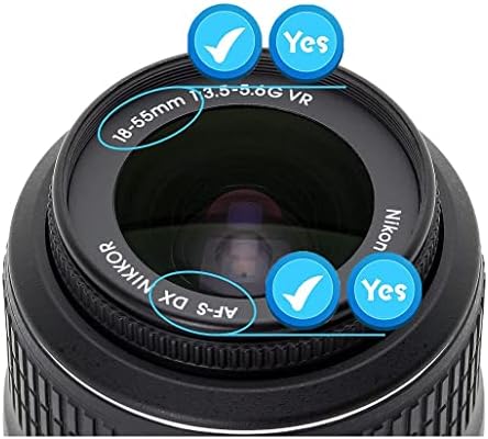 Tampa de lente de 52 mm compatível para Nikon AF-S DX 18-55mm F3.5-5.6G Ed/VR/VR II, AF Nikkor 50mm f/1.8D, AF 50mm