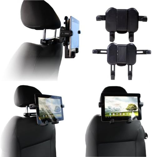 Navitech portátil DVD player / netbooks / Notebooks / tablet PC & Laptop no apoio da cabeça do carro / assento preto Black Grip Mount