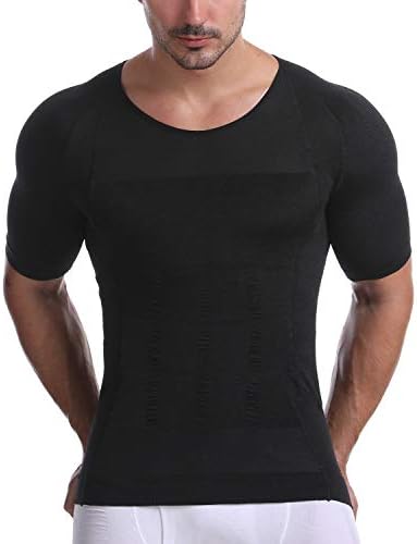 Camisa de compressão masculina da cacosa emagrece de manga curta Baseladora Baselador Shaper T-shirt Camiseta fresca Shapewear