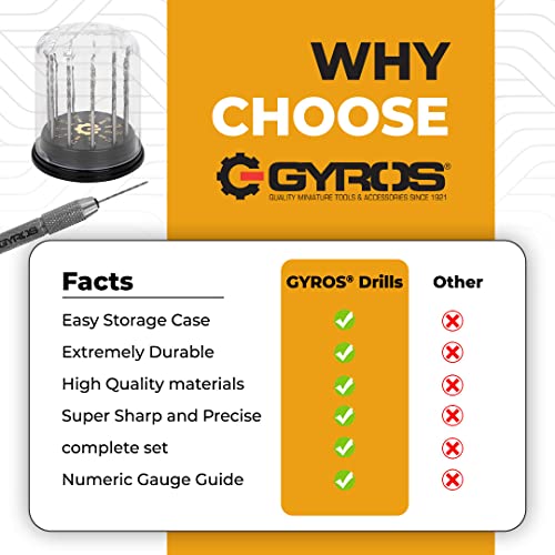 Gyros HSS Wire Gitle Mini Twist Drill Bit Bits, inclui 11 tamanhos de bits de aço de alta velocidade de alta velocidade 50 a 60,