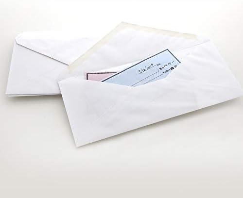 Envelope Branco Bazic 10 SEAL GOMPED 4 1/8 x 9 1/2, sem envelopes de correspondência de janela, para verificações de empresas