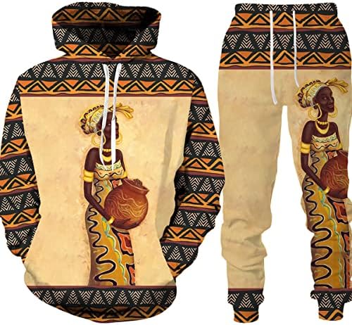 Homens, mulheres étnicas masculinas masculina o capuz de masculino Africa Define tampes calças de traje masculino casal de roupas tradicionais