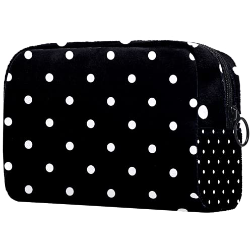 Levis Little White Polka Dots na bolsa de maquiagem pequena de maquiagem preta para bolsa de bola de higieness portátil para