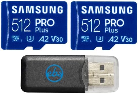 Samsung 512GB Pro Plus MicroSDXC Memory Card funciona com o pacote GoPro Hero 11 Mini, Hero 11, Hero 10 Black Action Camera com