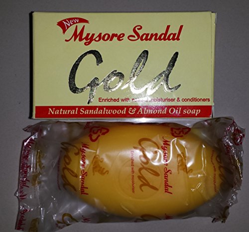 Mysore Sandal Gold Soap, 125 gramas por unidade - sabonete mais puro de sândalo - de óleos essenciais puro - sabonete de grau