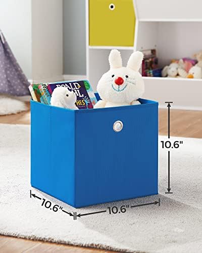 Songmics 3 prateleiras Organizador de armazenamento de brinquedos, com compartimentos, prateleiras e caixas de tecido, para o quarto de crianças, sala de jogos, branco