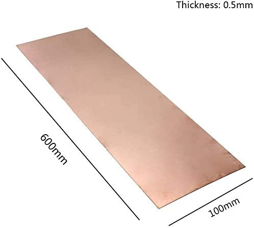 Folha de cobre Yiwango 0,5 mm 100 mm x 600 mm de metal desligado qualidade PRIME