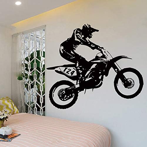 Adesivos de parede wocachi decalques 53cm60cmmotorbike starters de parede de parede de motocross Decalques removíveis Decalques de parede de parede mural Art Mural