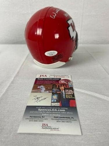 Willie Lanier Autograph INSC HOF 1986 MINI CAPACETE JSA - Autographed NFL Mini Celmets