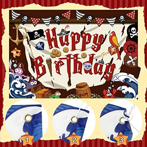 Yoooooxv pirata cenário de pirata decorações de festas, suprimentos para festas de fundo pirata, tapeçaria de parede náutica