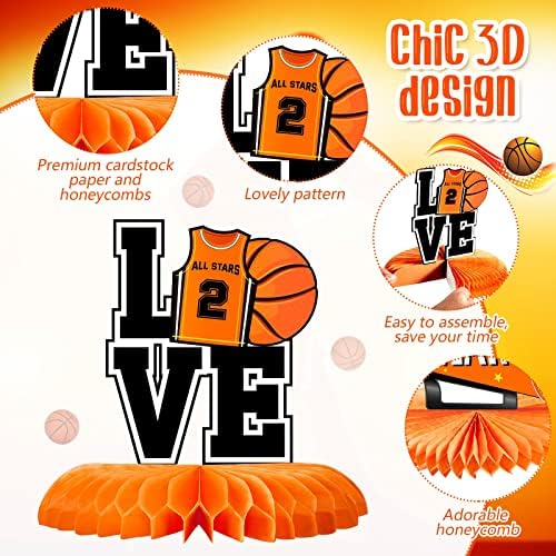 10 peças Decorações de aniversário de basquete Mesa de basquete Centerpieces Decorações de festa de basquete Centerpieces de basquete Decorações de basquete para material de chá de chá de bebê de aniversário material