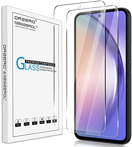 OrZero compatível para Samsung Galaxy A54 5G Protetor de tela, vidro temperado 2,5d arco bordas 9 dureza hd livre de bolhas