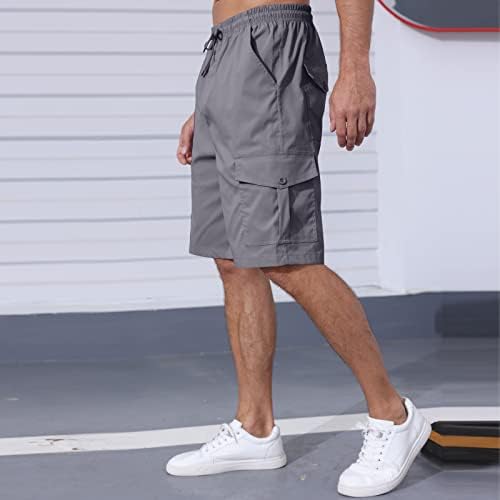 Shorts de carga masculina cintura elástica ao ar livre fit shorts esportes shorts atiradores de moletom com vários bolsos