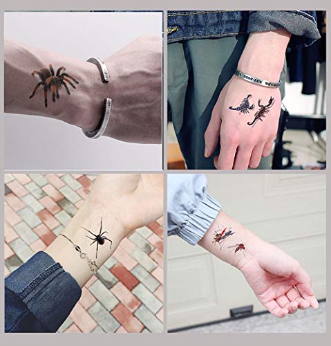 Tattoos de Halloween Spider Tattoo Tattoos-Remoção Bat Spider Cosplay Stick para Halloween Masquerade Party 10 Folhas