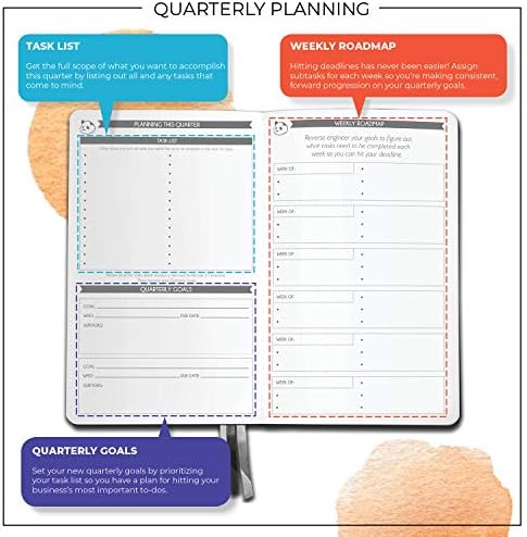 Black Venture Planner - Planejador de 90 dias do empresário 2023 - calendário de 3 meses, agenda semanal e planejador