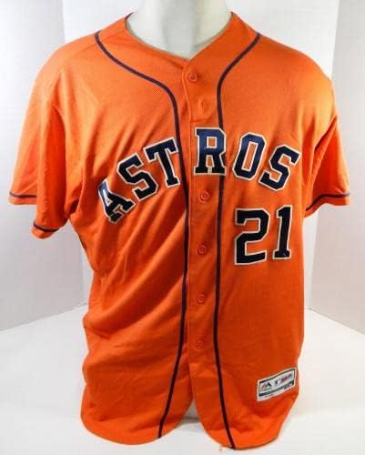 2013-19 Houston Astros #21 Game usou o Orange Jersey Name Plate Removed 48 DP23626 - Jerseys MLB usada no jogo